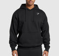 Suéter negro con capucha gym shark talla L y M