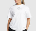 Franela oversized blanca gym shark talla S y M