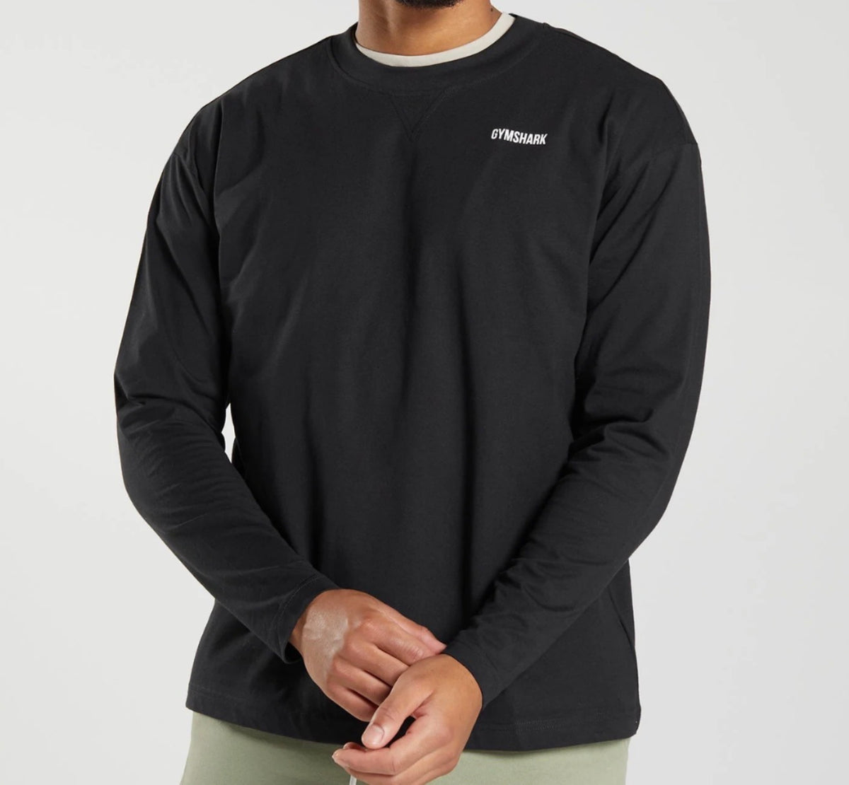 Suéter negro gym shark algodón talla M y L