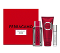 SET FERRAGAMO RED LEATHER 3 PZAS