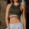 TOP TELA LICRA VERDE TALLA S y M youngla