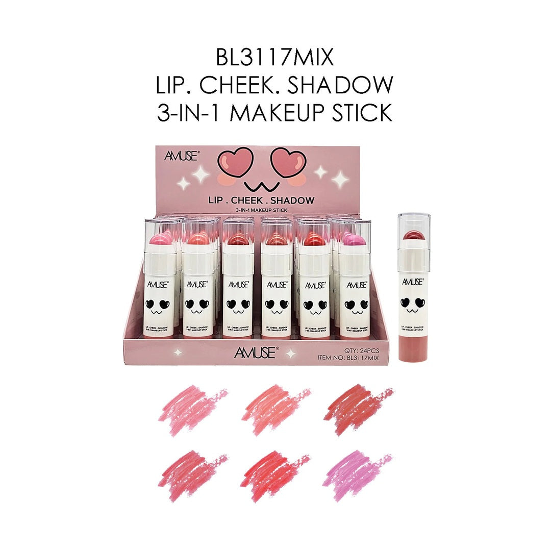 Amuse 3 In 1 - Makeup Stick lip Glos